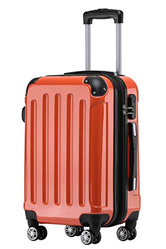 BEIBYE Zwillingsrollen 2048 Hartschale Trolley Koffer Reisekoffer Taschen Gepäck in M-L-XL-Set (Orangen, L) von BEIBYE