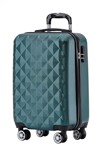 BEIBYE Zwillingsrollen 2066 Hartschale Trolley Koffer Reisekoffer Handgepäck Boardcase M (Dunkelgreen) von BEIBYE