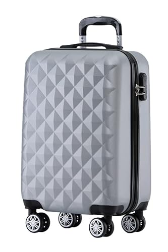 BEIBYE Zwillingsrollen 2066 Hartschale Trolley Koffer Reisekoffer Handgepäck Boardcase M (Silber) von BEIBYE