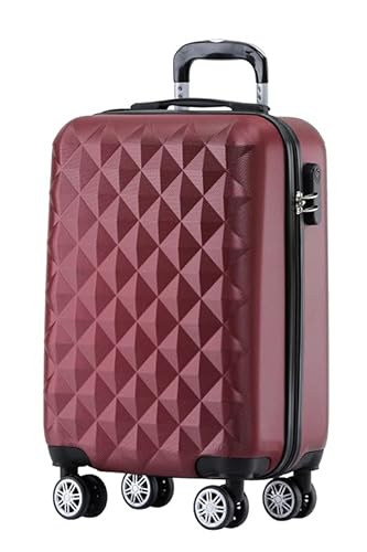 BEIBYE Zwillingsrollen 2066 Hartschale Trolley Koffer Reisekoffer Handgepäck Boardcase M (Weinrot) von BEIBYE