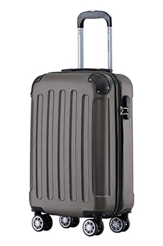 BEIBYE Zwillingsrollen Hardcase Reisekoffer Koffer Trolleys Hartschale in XL-L-M in 14 Farben (Coffee, Handgepäck (55cm)) von BEIBYE