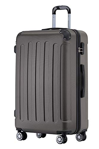 BEIBYE Zwillingsrollen Hardcase Reisekoffer Koffer Trolleys Hartschale in XL-L-M in 14 Farben (Coffee, Mittler Koffer (66cm)) von BEIBYE