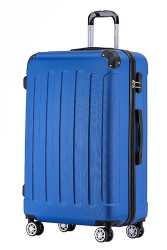 BEIBYE Zwillingsrollen Hardcase Reisekoffer Koffer Trolleys Hartschale in XL-L-M in 14 Farben (Diamondblau, Großer Koffer (76 cm)) von BEIBYE