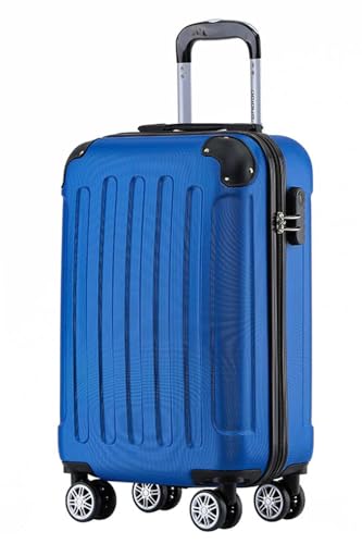 BEIBYE Zwillingsrollen Hardcase Reisekoffer Koffer Trolleys Hartschale in XL-L-M in 14 Farben (Diamondblau, Handgepäck (55cm)) von BEIBYE