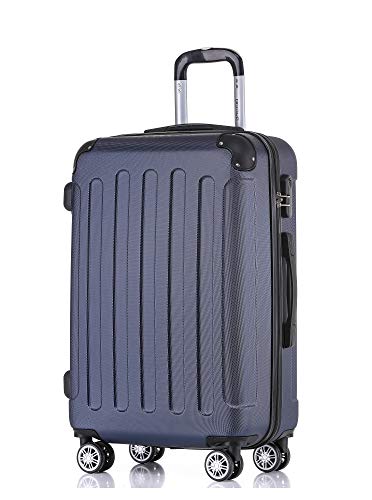 BEIBYE Zwillingsrollen Hardcase Reisekoffer Koffer Trolleys Hartschale in XL-L-M in 14 Farben (Dunkelblau, Handgepäck (55cm)) von BEIBYE
