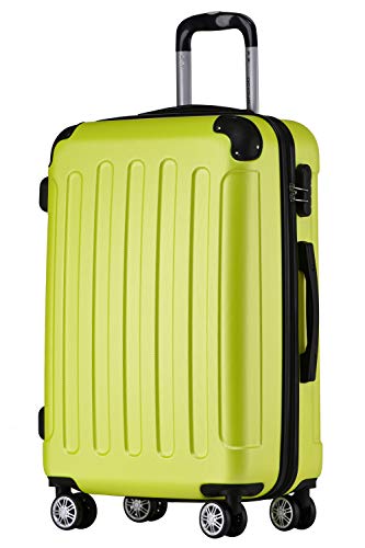 BEIBYE Zwillingsrollen Hardcase Reisekoffer Koffer Trolleys Hartschale in XL-L-M in 14 Farben (Grün, Großer Koffer (76 cm)) von BEIBYE