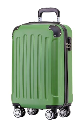 BEIBYE Zwillingsrollen Hardcase Reisekoffer Koffer Trolleys Hartschale in XL-L-M in 14 Farben (Olive, Handgepäck (55cm)) von BEIBYE