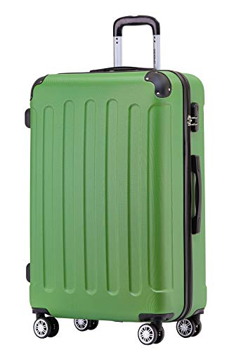 BEIBYE Zwillingsrollen Hardcase Reisekoffer Koffer Trolleys Hartschale in XL-L-M in 14 Farben (Olive, Mittler Koffer (66cm)) von BEIBYE