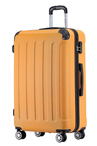 BEIBYE Zwillingsrollen Hardcase Reisekoffer Koffer Trolleys Hartschale in XL-L-M in 14 Farben (Orangen, Mittler Koffer (66cm)) von BEIBYE