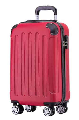 BEIBYE Zwillingsrollen Hardcase Reisekoffer Koffer Trolleys Hartschale in XL-L-M in 14 Farben (Rot, Handgepäck (55cm)) von BEIBYE