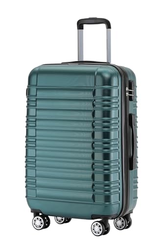 BEIBYE Zwillingsrollen Reisekoffer Koffer Trolleys Hartschale M-L-XL-Set (Dunkelgrün, L) von BEIBYE