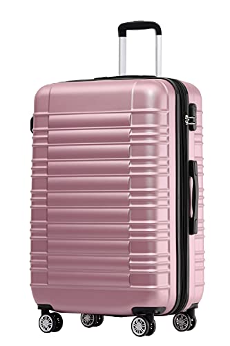 BEIBYE Zwillingsrollen Reisekoffer Koffer Trolleys Hartschale M-L-XL-Set (Rosa, L) von BEIBYE