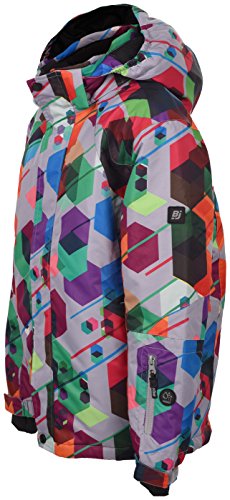 BEJO Kinder NEYO JR Junior Winter Jacket, Grey/Geometric Print, 158 von BEJO