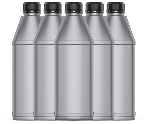 BEKATEQ Flasche in Dunkelgrau mit Deckel in schwarz, Leerflasche, Plastikflasche für Epoxidharz, Lacke, Farben, Öl, Säure, Trinkwasser UVM. (5 x 1l) von BEKATEQ