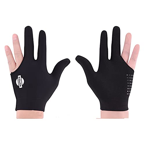BEKZILY Billardhandschuhe für linke und rechte Hand (schwarzer Vollfinger, linke Hand) von BEKZILY