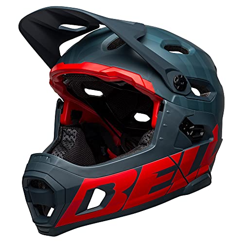 Bell Bike Unisex – Erwachsene SUPER DH Spherical Helme, Prime Matte Blue/Crimson, S von BELL