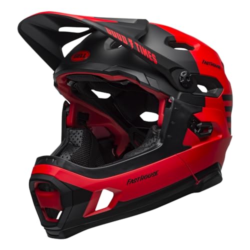 Bell Bike Unisex – Erwachsene SUPER DH Spherical Helme, Mat/Gls Red/Black Fasthouse, L von BELL