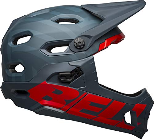 Bell Bike Unisex – Erwachsene SUPER DH Spherical Helme, Prime Matte Blue/Crimson, L von BELL