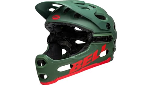 Bell Unisex – Erwachsene Super 3R MIPS Fahrradhelm, Matte Dark Green/Infrared, S von BELL
