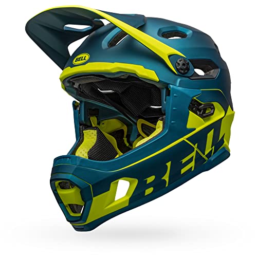 Bell Bike Unisex – Erwachsene SUPER DH Spherical Helme, Matte/Gloss Blue/Hi-Viz, L von BELL