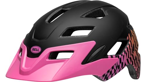 BELL Unisex Jugend Sidetrack Youth Fahrradhelm, Matte pink Wavy Checks, Einheitsgröße von BELL