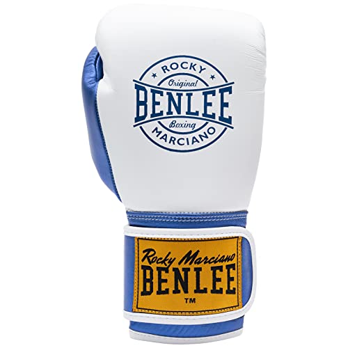 BENLEE Boxhandschuhe aus Leder METALSHIRE White/Blue 14 oz von BENLEE Rocky Marciano