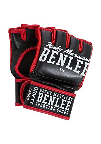 BENLEE Rocky Marciano Unisex – Erwachsene DRIFTY Leather MMA Gloves, Black, L von BENLEE Rocky Marciano