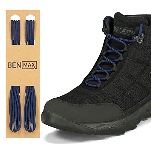 BENMAX SPORTS 2 Paar Schnürsenkel Runde – Schuhbänder 4 mm Runde Reißfeste Schnursenkel für Stiefel, Sportschuhe, Arbeitsschuhe (Blau, 130 cm) von BENMAX SPORTS