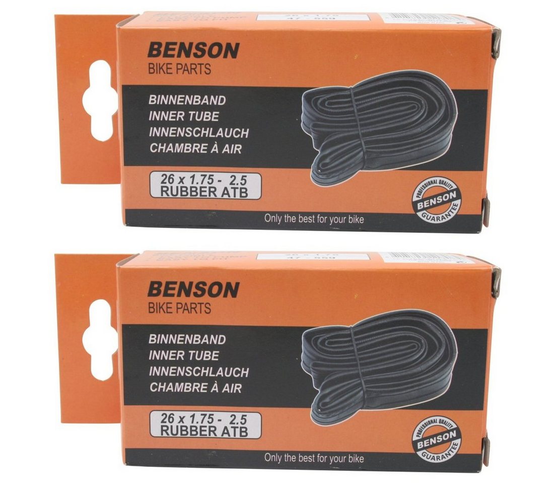 BENSON Fahrradpumpe 2 x Fahrradschlauch 26 Zoll - Ersatzschlauch Gummi atb Innenrohr von BENSON