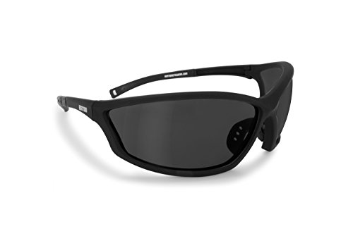 BERTONI Sportbrille Sehstärke mit Adapter für brillenträger für Radsport Motorrad Ski Golf Lauf Running - AF100 Windschutz für Brillenträger (Grau) von BERTONI