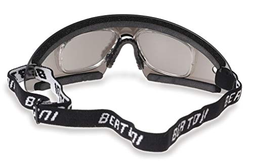 BERTONI Winddichte Sportbrille Schutzbrille für Brillenträger mit Sehstärke - Skifahren - Reiten - Motorradfahrer - Fallschirmspringen - Abnehmbarer Optischer Einsätze AF79 (Transparent Linse) von BERTONI