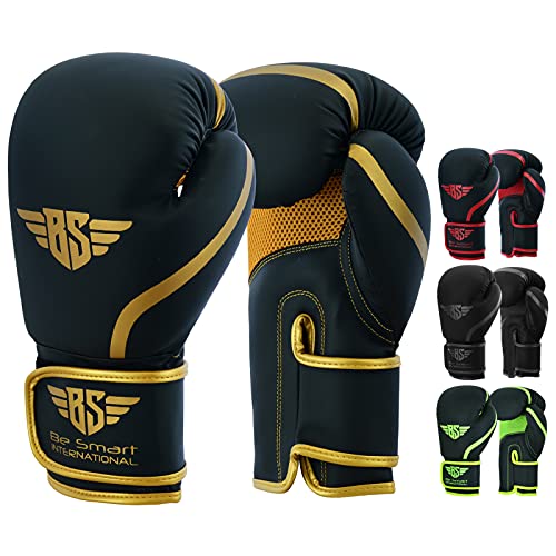 Professionelle Boxhandschuhe für Erwachsene, Jugendliche, Kinder, Männer und Frauen, aus Leder, Pro Gel, Muay Thai, MMA, Kickboxen, Sparring, Grappling und Training von BES