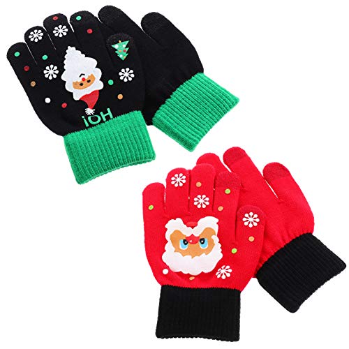 BESPORTBLE 2 Paar Spielhandschuhe Für Schüler Winterstrickhandschuhe Für Kinder Weihnachten Touchscreen Fäustlinge Weihnachtshandschuhe Winddichte Handschuhe Student Voller Finger Stricken von BESPORTBLE