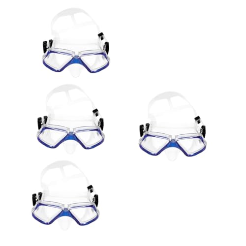 BESPORTBLE 4 Stück Taucherbrille schwimmbrilen schwimmen brille Schutzbrille mit großem Rahmen Schwimmbrille für Männer einstellbar Maske Augenschutz tauchfähig Fräulein Blauer Rahmen von BESPORTBLE