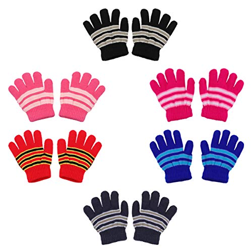 BESPORTBLE 6 Paar Kinderhandschuhe Volle Finger Strickhandschuhe Warmer Handschuh für Jungen Und Mädchen von BESPORTBLE