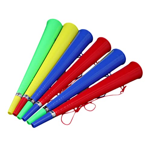 BESPORTBLE 6Pcs Sportspiel Trompete Kunststoff Vuvuzela Stadion Hörner Fan Cheer Promotion Requisiten Konzert Ornament für Sportweltcup Partyzubehör (Zufällige Farbe) von BESPORTBLE