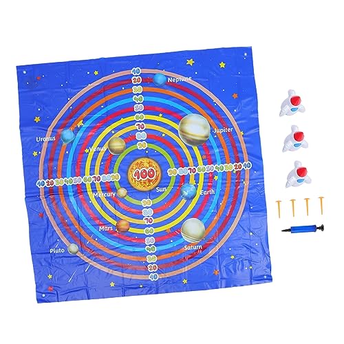 BESPORTBLE Aufblasbares Darts Wurfspielset für Familien PVC Raketen Sandbeutel Dunkelblau Interaktives Outdoor Wurfspiel zur Augenentspannung und Zielübungen von BESPORTBLE