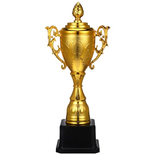 BESPORTBLE Goldener Trophäenpokal – 25 Cm Große Sport-Meisterschaftstrophäe Kunststoff-Trophäe Für Dekorationsturniere Preisverleihungsparty von BESPORTBLE