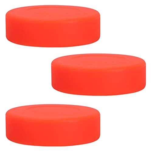 BESPORTBLE Eishockey-Pucks Üben Hockey Puck Training Zubehör: 3 Stücke PVC Eishockeyball Ersatzwettbewerb Puck Orange Eishockey-Übungspuck von BESPORTBLE