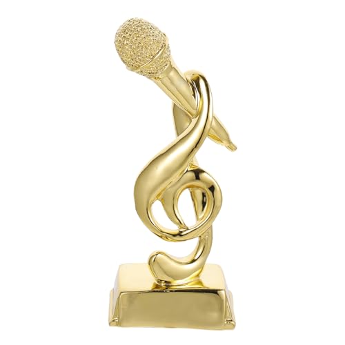 BESPORTBLE Karaoke Trophäe Goldene Golddekor Trophäe Mikrofon Musikdekor Preistrophäe Kleines Mikrofon Kindermikrofon Gesangstrophäe Kindergeschenke Mini Kleines Kindermikrofon von BESPORTBLE