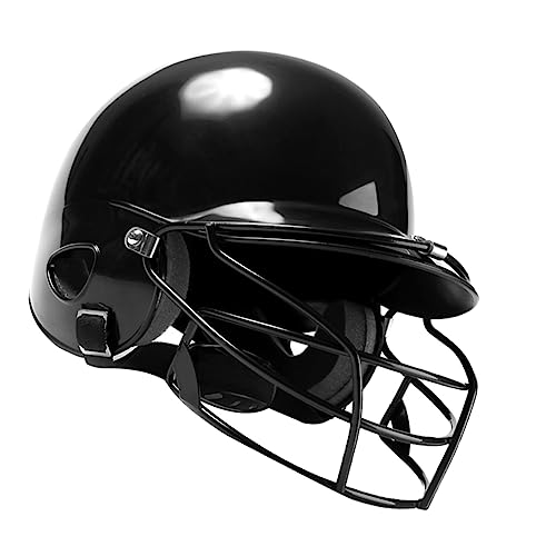 BESPORTBLE Baseball Helm Schutzhülle mit Gesichtsschutz und Metallrahmen für Outdoor-Sportarten Leichtes Abs-Material Hohe Atmungsaktivität für Baseball Softball und Aktivitäten Schwarz von BESPORTBLE