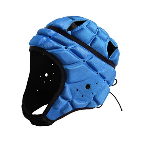 BESPORTBLE Sport Kopfbedeckung Torhüter Fußball Torwart Helm Kopfschutz Kappe Unterstützung für Hockey Fußball Rugby (Blau Freie Größe) von BESPORTBLE
