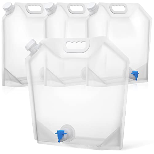 BESPORTBLE Wasserkanister Faltbar 10L: 4 Stück Wasserbeutel Faltbar mit Zapfhahn, BPA frei Faltkanister für Outdoor Grill Camping Outdoor-Ausflüge die Wasserspeicherung zu Hause von BESPORTBLE
