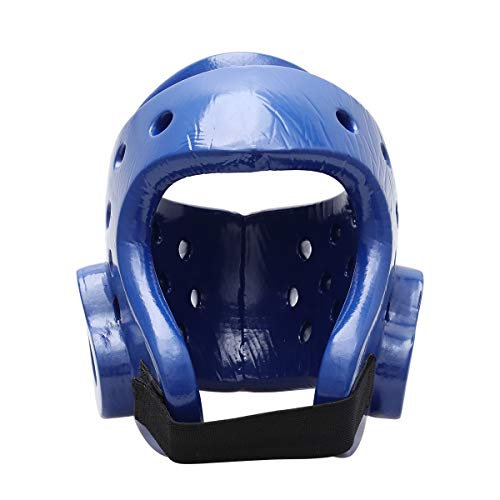 SPORTWAREN Kinder- Sparring Kopfbedeckungen Eva Taekwondo Helm stoßdämpfender Kickbox Spieler Abluft- Kopfschild- Größe M (blau) von BESPORTBLE