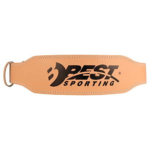 BEST SPORTING Gewichthebergürtel aus Büffelleder, 95 cm lang, Hellbraun von BEST SPORTING