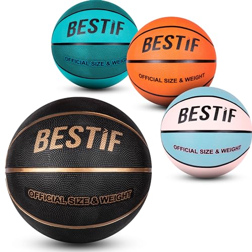 BESTIF Basketball Größe 5/7 Ball für Kinder Erwachsene Basketbälle NBA Training | Bälle für Indoor und Outdoor (7, Schwarz - Gold) von BESTIF