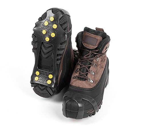 BESTIF Steigeisen Wandersteigeisen Schuhspikes rutschfeste Eisspikes für Den Stiefel Schuhkrallen Schnee-und Eiswanderungen (M (36-38)) von BESTIF