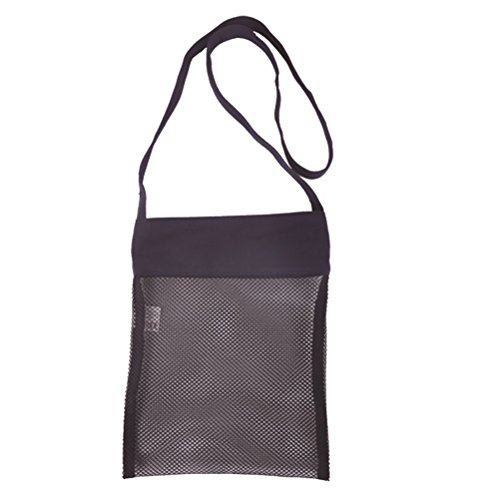 BESTOYARD Mesh Strandtasche Schulter Netzbeutel Handtsche für Erwachsene Kinder (schwarz) von BESTOYARD