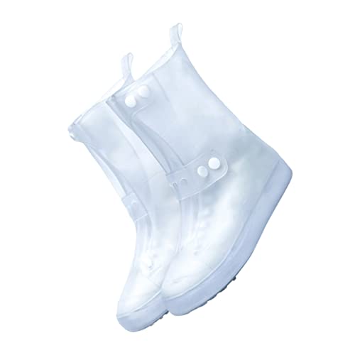 BESTonZON 1 Paar Wasserdichter Überschuh Aus Silikon rutschfeste Überschuhe Unsteril Rutschfester Schuhüberzug Überschuhe Protektoren Für Outdoor Regenschuhe Kind Tragbar Stiefel Weiß PVC von BESTonZON