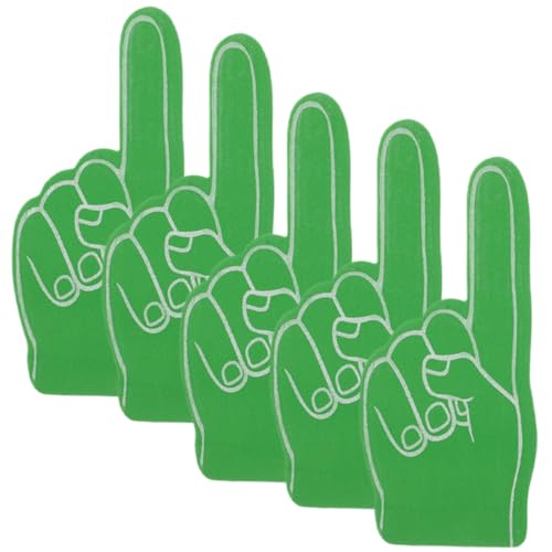 BESTonZON 5 Stück Teiliges Eva Schaumstoff Finger Leichte Cheerleading Hand Requisiten für Sportveranstaltungen Partys und Festivals Grün Geeignet für Erwachsene von BESTonZON